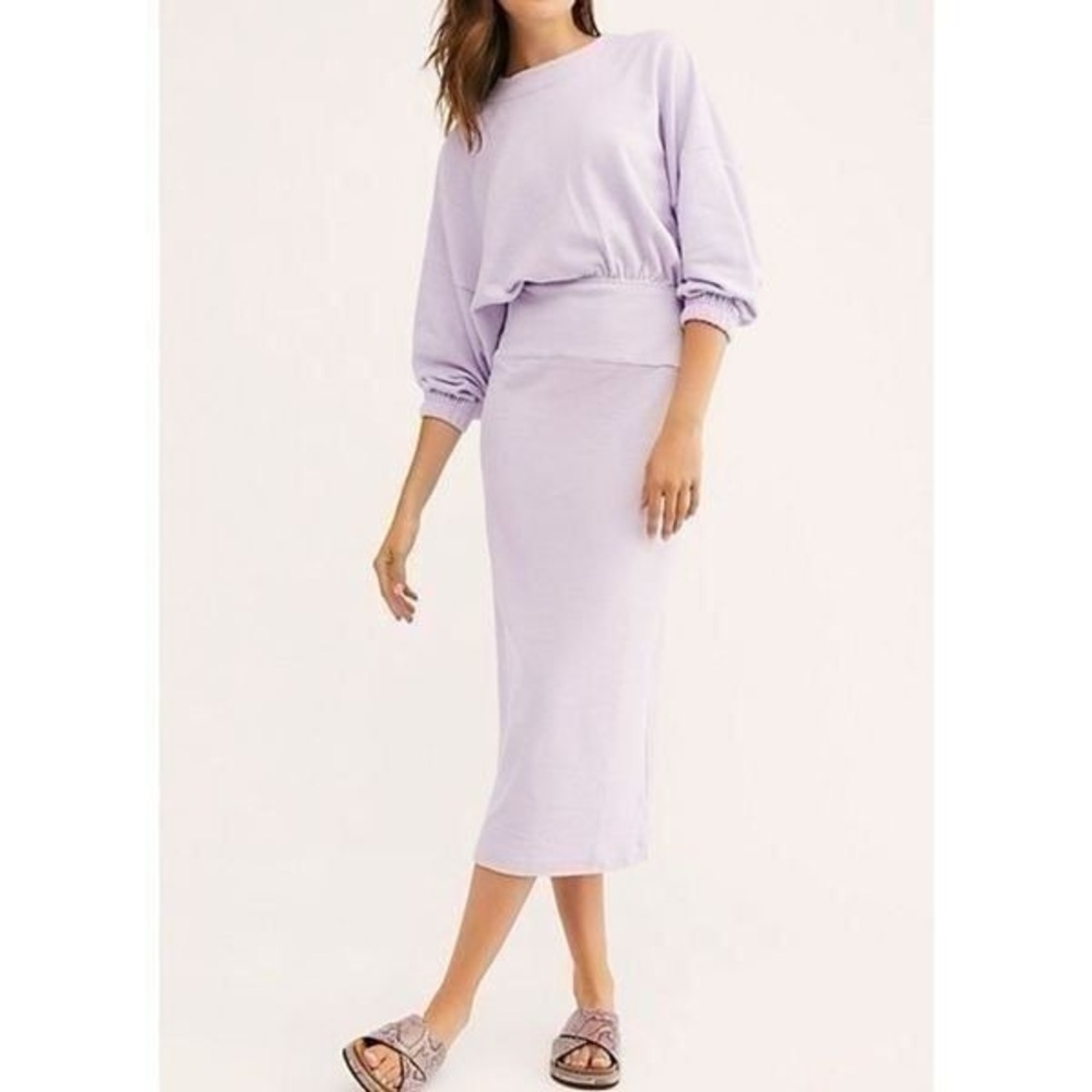Free People Lavender Midi Dress with open back detail in XS